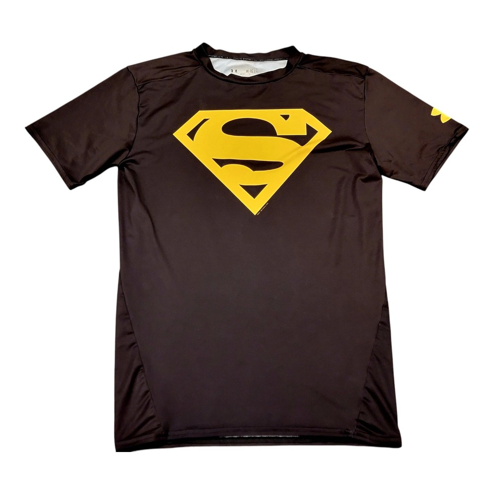 Under Armour Superman Alter Ego Compression Shirt Mens XL Black Short Sleeve